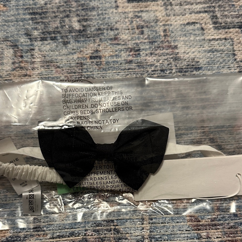 Janie and Jack Classic Black Bow Tie headband